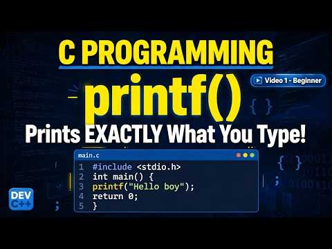 C programming for Beginners | printf Tutorial 2026 - full course part 1