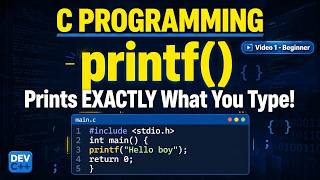 1   C programming for Beginners   | printf  - full course