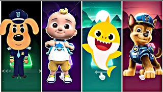 Baby shark 🆚 sheriff Labrador 🆚 babefin 🆚paw patrol 🚓 ( cower song) #coffindance #tileshop