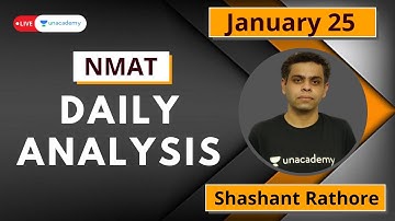 NMAT 2020 Paper Analysis | 25th January | Daily Analysis | Unacademy CATalyst | Shashant Rathore