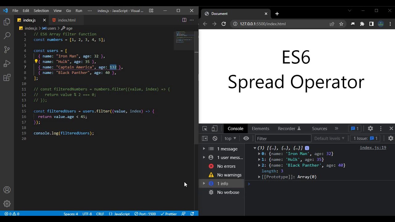 Spread Operator in Javascript - YouTube