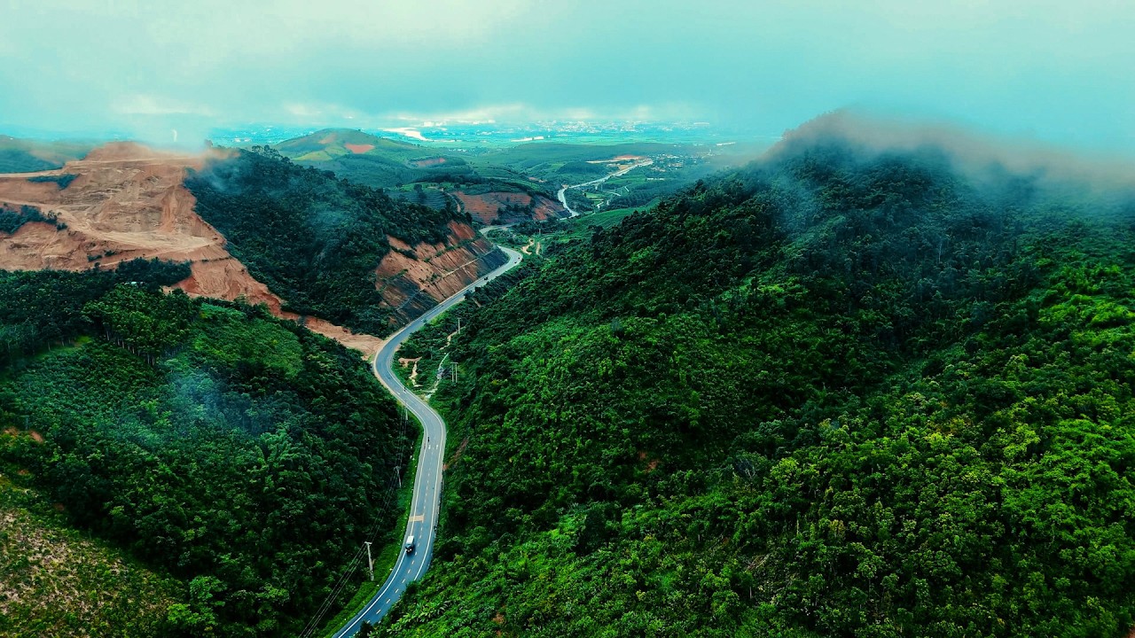Winding Mountain Road Through Epic Landscape - Nature Footage