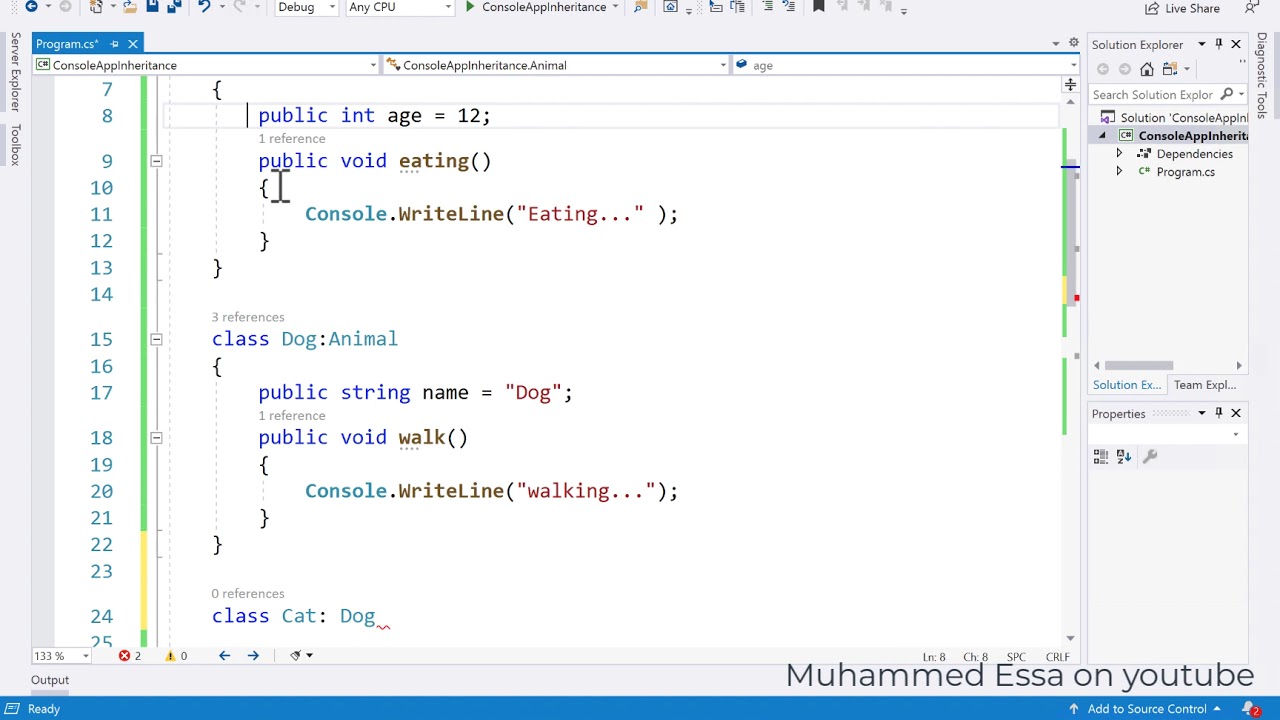 50 C# C Sharp OOP Multi Level Inheritance - YouTube