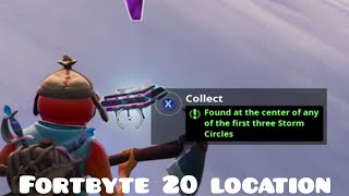 Fortbyte 20 Location - Found At The Center Of Any Of The First Three Storm Circles Fortnite