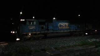 CSX 4758 West in Charlottesville Virginia (Flared SD70MAC leading)