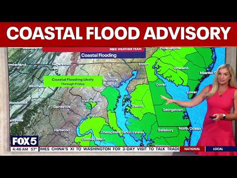 DC weather: Cool, breezy Thursday; Coastal Flood Advisory in effect ahead nor'easter