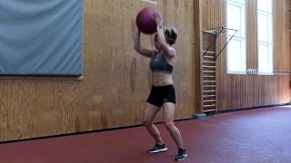 Frog jumps w. ball