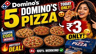 5 Domino's Pizza 🍕 ₹3 Only 😋 | dominos coupon code today | dominos coupon code for old users