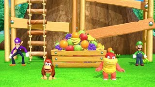 Super Mario Party - All Minigames - Pom Pom vs Diddy Kong vs Waluigi vs Luigi
