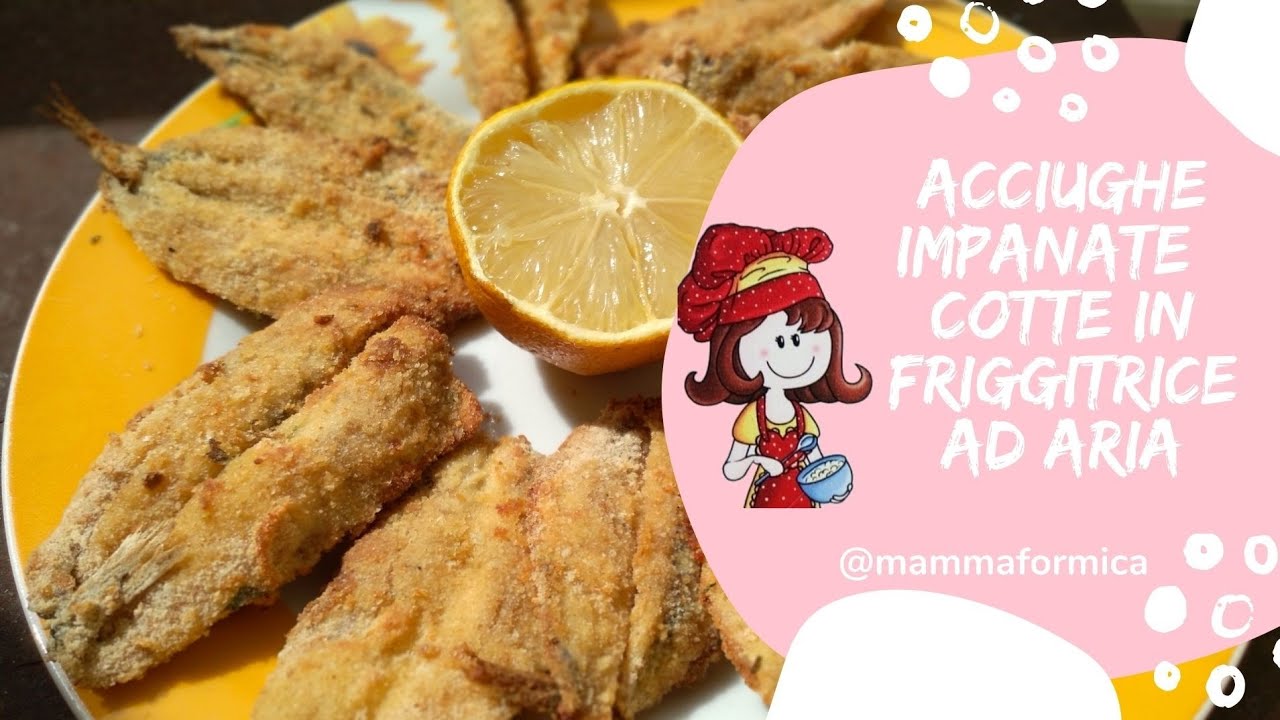 Acciughe impanate cotte in friggitrice ad aria