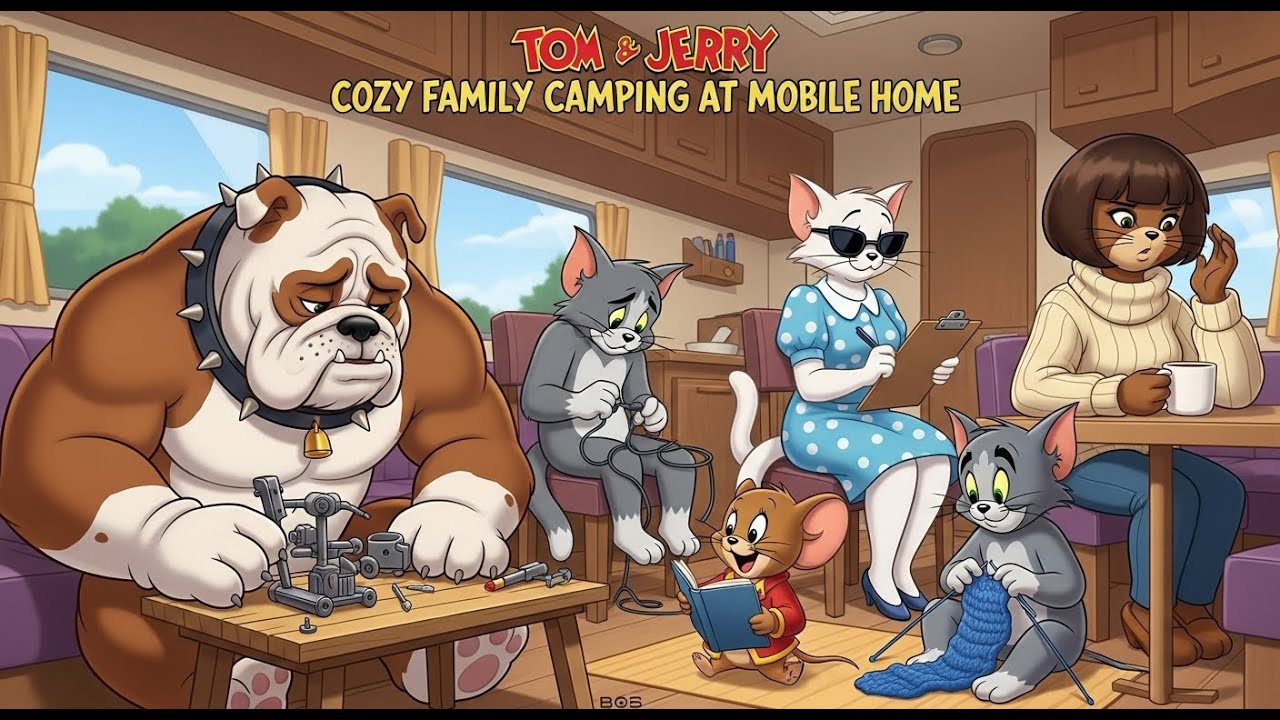 Tom & Jerry Cozy Family Camping in a Mobile Home 🌧️⛈️