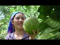 Harvesting Giant Fresh Grapefruit with My Daughter and Son - Selling at Market and Cook for Two Kids