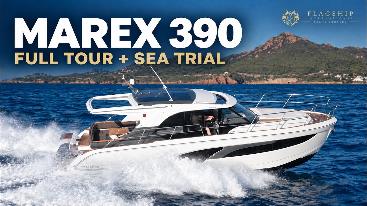 Marex 390 walkthrough and sea trial in Cannes by Flagship International Yacht Brokers