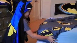 Mom's Little Helper - Luke vs. His Batman Bed Sheets