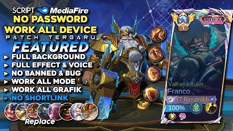 Script Skin Franco Luckybox Valhalla Ruler No Password Mediafire | Full Effect Voice - Patch Terbaru