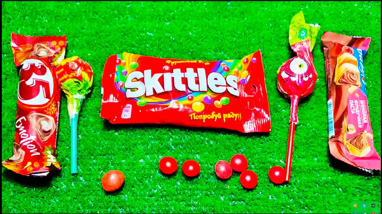 Asmr satisfying video 💗 Unpacking lollipops candies Skittles | Candy opening ASMR