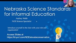 Nebraska Science Standards for Informal Education   Audrey Webb