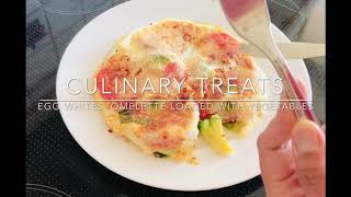 Egg Whites Omelette loaded with Vegetables. No Oil or  butter required