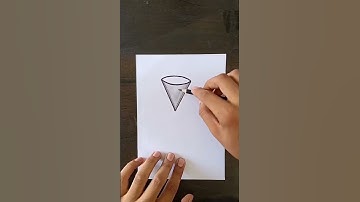 3D Floating Cone drawing for beginners - #thrillingartmagic #shorts #youtubeshorts #illusion #viral
