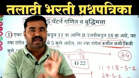 तलाठी भरती गणित व बुद्धिमत्ता प्रश्नपत्रिका / Talathi Bharti Previous Year Question Paper