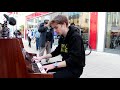 I played DEJA VU on piano in public (Initial D)