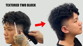 Textured Two Block with Soft Mullet & Low Taper | Modern Korean Men’s Haircut Tutorial