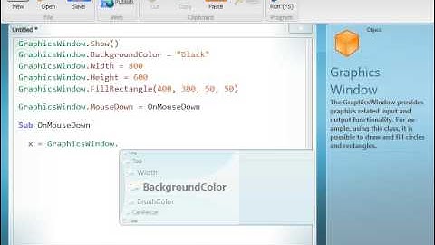 Small Basic Tutorial 5 - Introduction to Graphics Windows