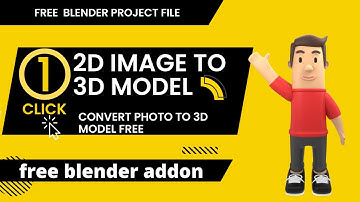 How to convert 2d image to 3d model in blender 5 minutes || 2d image to 3d model free blender addons