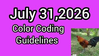 July 31,2026 color coding guidelines 