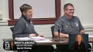 Brattleboro Selectboard: Brattleboro SB Special Mtg 12/13/22