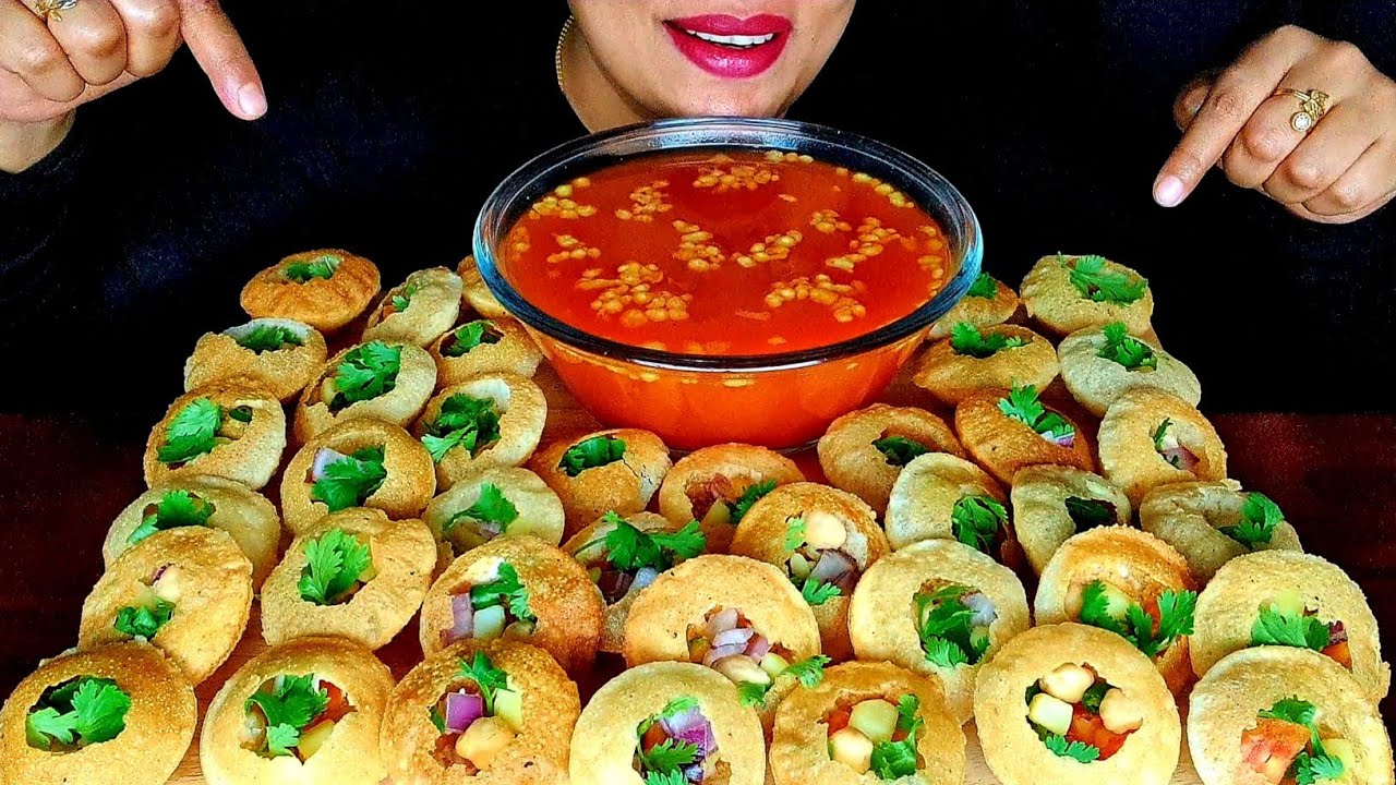 ASMR:INDIAN FOOD-GOLGAPPA/PANI PURI WITH KHATTA,MEETHA,TIKHA LAL PANI ||ZAKIA-SPICY ASMR