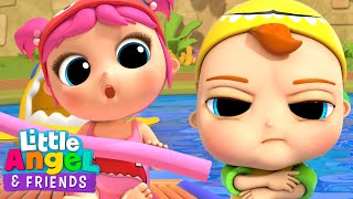 Baby Shark Swimming Games with Baby John | Little Angel And Friends Kid Songs