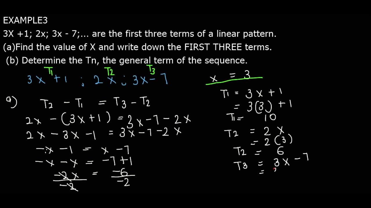GRADE 10 LINEAR NUMBER PATTERNS( EXAMPLE 3) YouTube