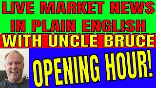MARKETS LOWER ON EARNINGS OUTLOOK FOR STOCKS LIVE TRADING IN PLAIN ENGLISH WITH UNCLE BRUCE
