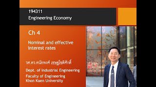 Eng Econ: Ch4 Nominal and effective interest rates