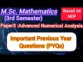 Previous Year Questions of Advanced Numerical Analysis | PYQS | M.Sc. Maths 3rd Sem NEP