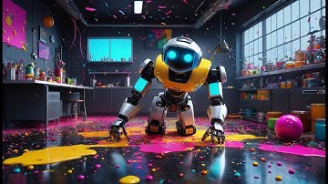 Five Little Robots on the Run | Fun Robot Song for Kids | Energetic Nursery Rhyme