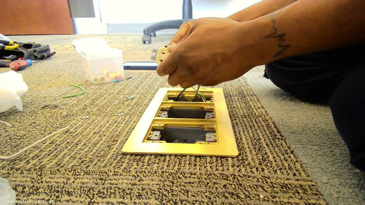 Floor Box Installation (Power & Data Outlets)