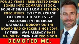 I Bought Company Stock For 22 Years Without Anyone Noticing — Then The CEO's Son Demoted Me