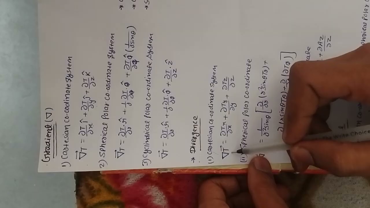 Formula Of Gradient, Divergence and Curl 