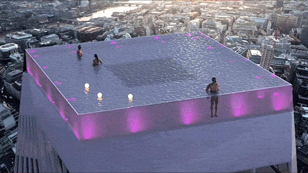 World's first 360-degree infinity pool - London - YouTube
