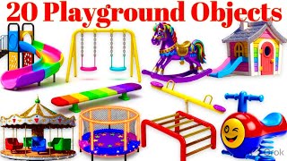 20 Playground Objects Names In English & Hindi | 20 झूलो के नाम | Playground Objects Names For kids