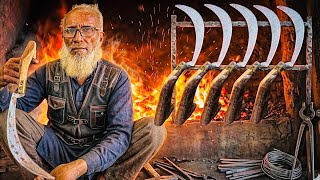 Forging Process - How to Make a Sharp Sickle from Scrap 