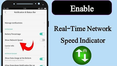 How to enable network speed indicator