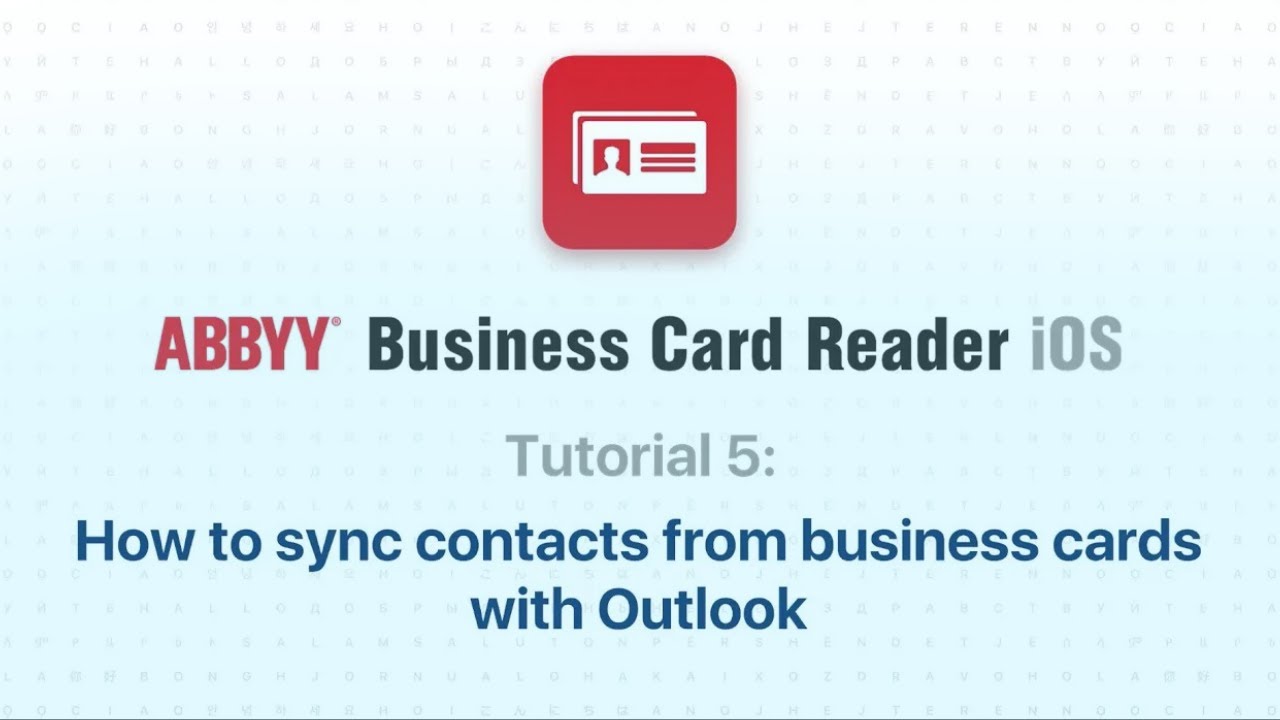 ABBYY Business Card Reader (ABBYY BCR) - How to sync business cards with Outlook