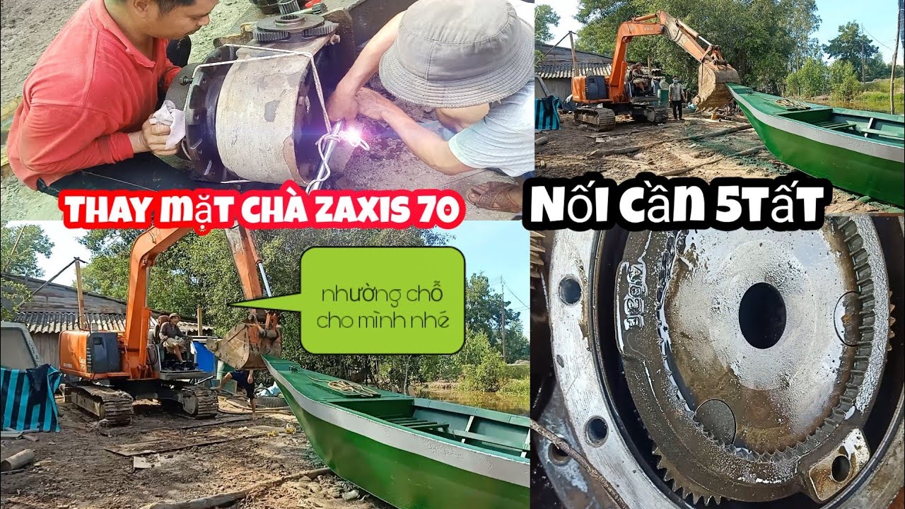 🔴Thay mặt chà Hitachi zaxis70-1.