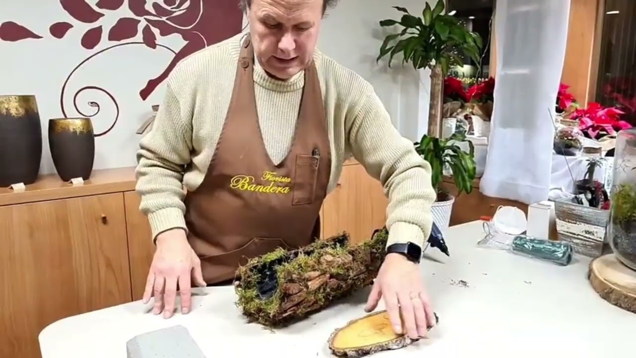 Tutorial centrotavola natalizio rustico con candele - PRIMA PARTE - Fiorista Bandera