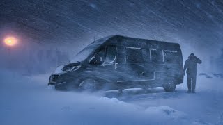 Surviving an Extreme Blizzard in a Van, Winter Van Life Cozy Camping in Huge Snow Storm #vanlife