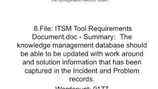 The Configuration Record Toolkit