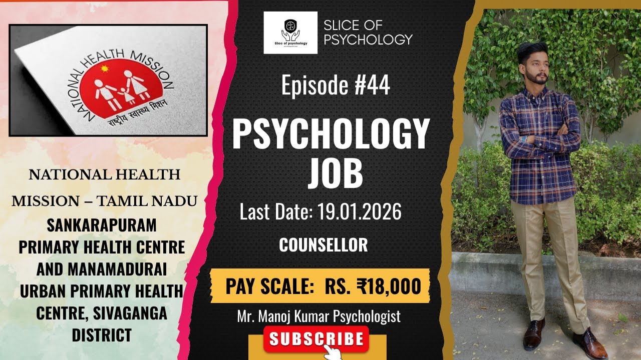Counsellor | Vacancy | Psychology | Tamil Nadu 